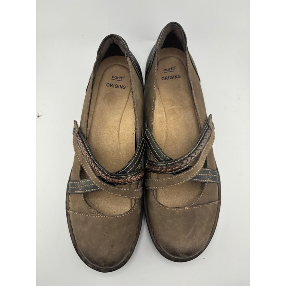 Women's Earth Origins Tamara Toriana Mary Jane Shoes Size 10 M Brown Leather